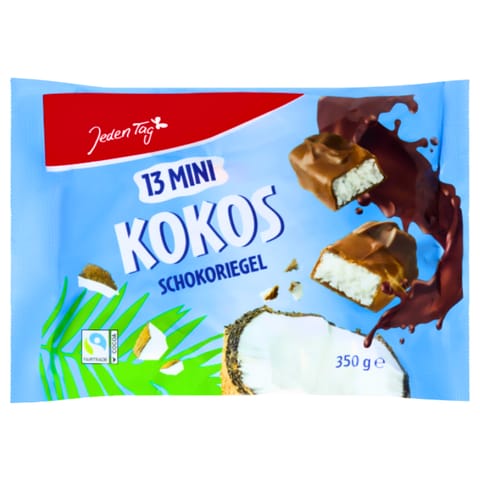 ⁨Jeden Tag Mini Riegel Kokos Mini Batoniki Kokosowe 13 szt.⁩ w sklepie Wasserman.eu