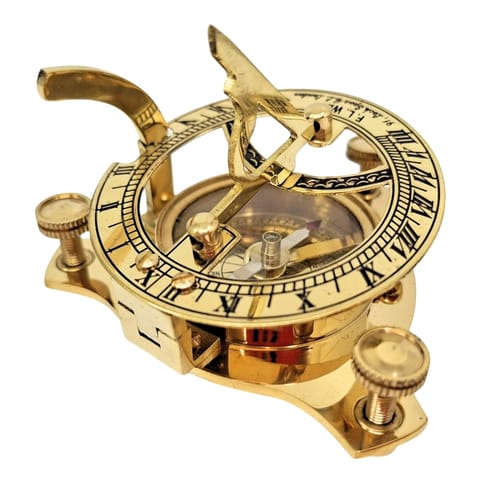 ⁨Elegancki Kompas Mosiężny Zegar Słoneczny Vintage - SD14K⁩ w sklepie Wasserman.eu