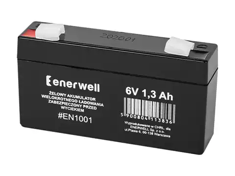 ⁨#EN1001 Akumulator żelowy  6v  1.3ah enerwell⁩ w sklepie Wasserman.eu