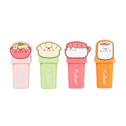 ⁨Pusheen - Zestaw zakreślaczy 4 kolory z topperem 3D Sushi Roll⁩ w sklepie Wasserman.eu