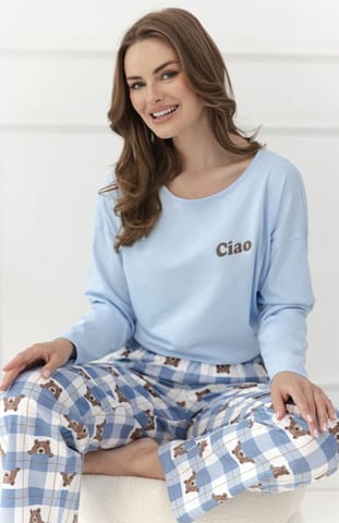 ⁨PIŻAMA TARO 3631 FREJA AW27 01 (kolor błękit, rozmiar XL)⁩ w sklepie Wasserman.eu