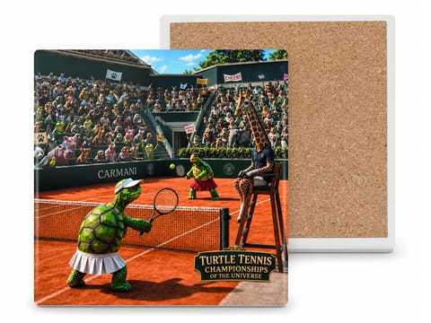 ⁨Sportowe zwierzaki - Tenis Żółwie podkładka ceram/korkowa (CARMANI)⁩ w sklepie Wasserman.eu