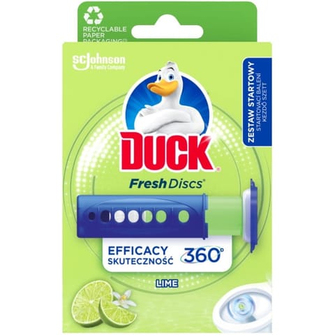 ⁨Żelowy krążek do WC z dozownikiem 36ml DUCK Lime Burst⁩ w sklepie Wasserman.eu