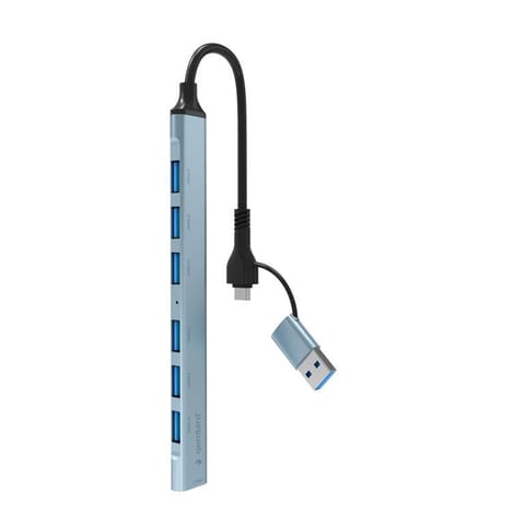 ⁨Gembird Hub USB 3.2 Gen 2 siedmioportowy 6 x USB-A 2.0 + 1 x USB-A 3.2 srebrny⁩ w sklepie Wasserman.eu