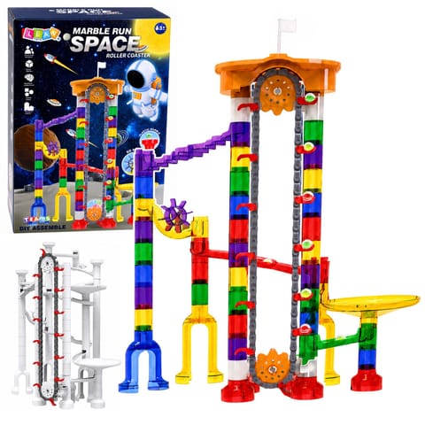⁨Klocki Konstrukcyjne Kosmiczny Tor Dla Kulek Tunele Kolorowy 3D 153 el.⁩ w sklepie Wasserman.eu