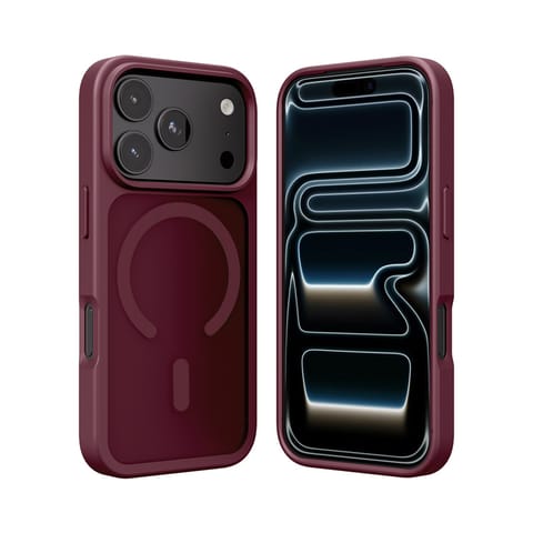 ⁨Crong Hybrid Matte Magnetic - Etui MagSafe iPhone 17 Pro (burgundowy)⁩ w sklepie Wasserman.eu