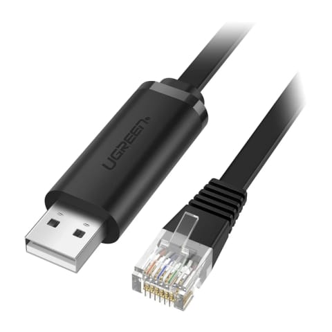 ⁨Kabel konsolowy USB do RJ45 Ugreen CM204, 3m (czarny)⁩ w sklepie Wasserman.eu