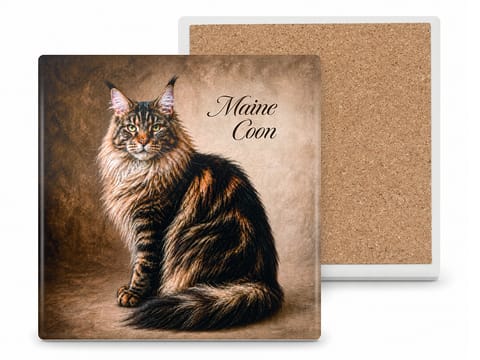⁨Podkładka ceramiczna, kwadratowa - Koty Maine Coon(CARMANI)⁩ w sklepie Wasserman.eu