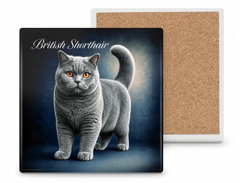⁨Podkładka ceramiczna, kwadratowa - Koty British Shorthair (CARMANI)⁩ w sklepie Wasserman.eu