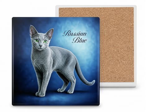 ⁨Podkładka ceramiczna, kwadratowa - Koty Russian Blue (CARMANI)⁩ w sklepie Wasserman.eu
