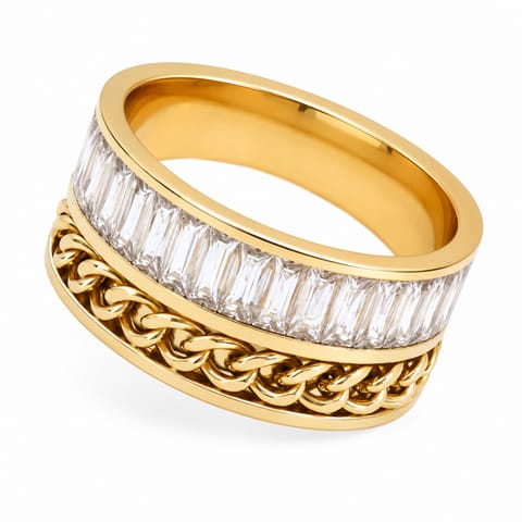 ⁨Ring gold plated surgical steel PST784, Ring Size: US6 EU11⁩ at Wasserman.eu