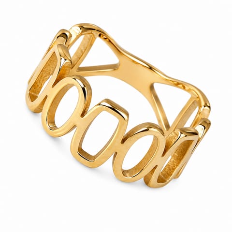 ⁨Stainless steel clad ring 14k gold plated PST822, Ring size: US7 EU14⁩ at Wasserman.eu