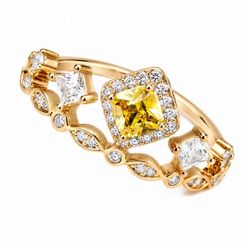 ⁨Stainless steel clad ring 14k gold plated PST826, Ring size: US7 EU14⁩ at Wasserman.eu