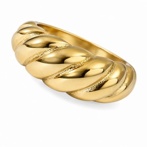 ⁨Stainless steel clad ring 14k gold plated PST827, Ring size: US5 EU8⁩ at Wasserman.eu