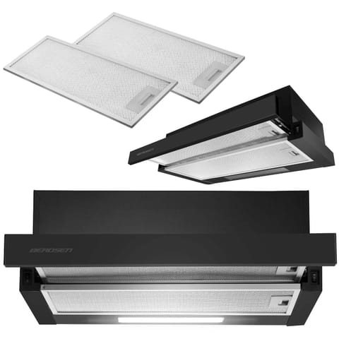 ⁨Okap teleskopowy kuchenny podszafkowy 60 cm Berdsen BT-241 czarny⁩ w sklepie Wasserman.eu