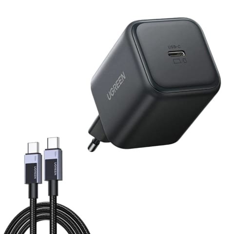 ⁨Ładowarka sieciowa UGREEN X524, 45W, USB-C GaN (czarna) + kabel 1m⁩ w sklepie Wasserman.eu