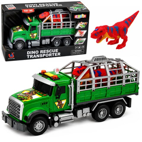 ⁨Ciężarówka Transporter Z Klatką Figurka Dinozaur T-Rex Światła Dźwięki 1:12⁩ w sklepie Wasserman.eu