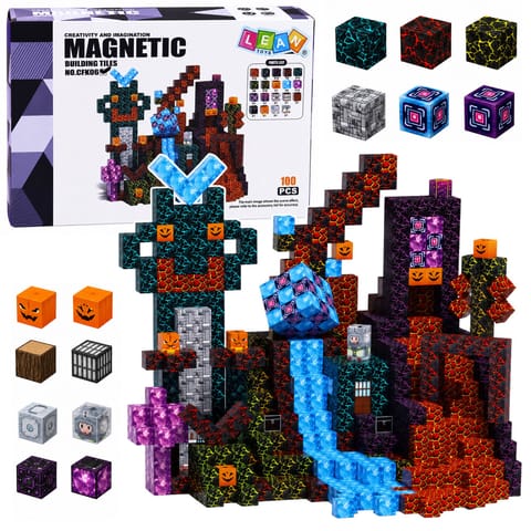⁨Zestaw Klocki Magnetyczne Kostki Sześciany Piksele 3D Mroczny Świat 100 el.⁩ w sklepie Wasserman.eu