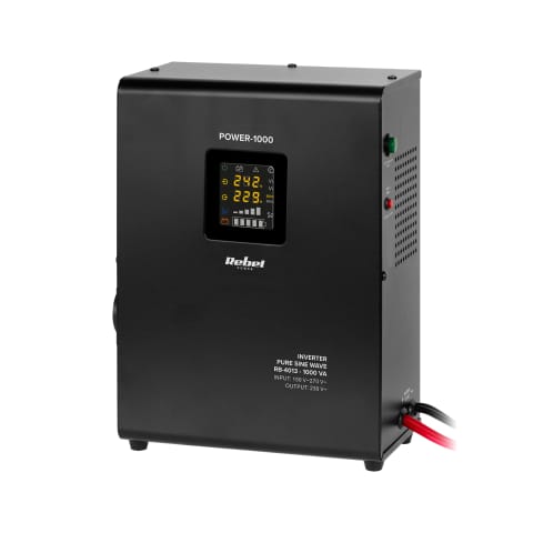 ⁨Zasilacz Awaryjny Naścienny Rebel POWER-1000 - przetwornica z czystym przebiegiem sinusoidalnym i funkcją ładowania 12V 230V 1000VA/700W⁩ w sklepie Wasserman.eu