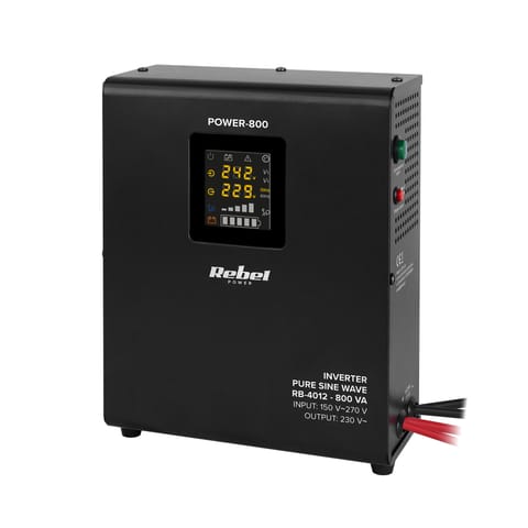 ⁨Wall-mounted Emergency Power Supply Rebel POWER-800 - converter with pure sine wave and charging function 12V 230V 800VA/500W⁩ at Wasserman.eu