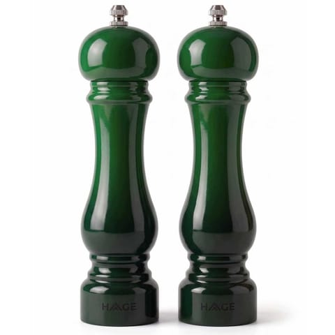 ⁨ZESTAW RĘCZNYCH MŁYNKÓW DO PIEPRZU I SOLI 22cm HAGE GREEN⁩ w sklepie Wasserman.eu
