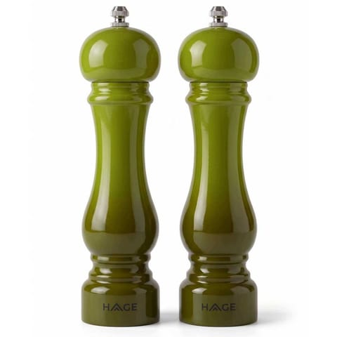 ⁨ZESTAW RĘCZNYCH MŁYNKÓW DO PIEPRZU I SOLI 22cm HAGE OLIVE⁩ w sklepie Wasserman.eu