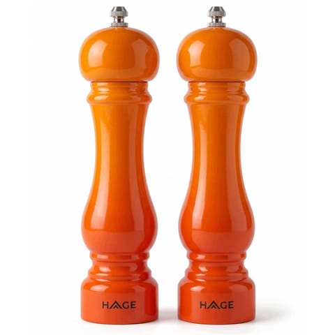 ⁨ZESTAW RĘCZNYCH MŁYNKÓW DO PIEPRZU I SOLI 22cm HAGE ORANGE⁩ w sklepie Wasserman.eu