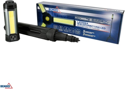 ⁨Latarka Wielofunkcyjna LED BEMKO 6000mAh IP42⁩ w sklepie Wasserman.eu
