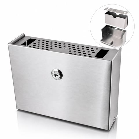 ⁨Popielniczka naścienna Popielnica ze stali inox na klucz BITUXX 20cm⁩ w sklepie Wasserman.eu