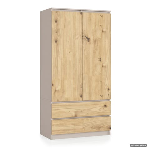 ⁨SZAFA S90 2D 2SZ CLP PK KASZMIR / DĄB ARTISAN⁩ w sklepie Wasserman.eu