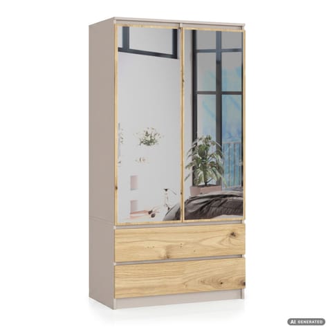 ⁨SZAFA S90 2D 2SZ CLP PK LUSTRO KASZMIR / DĄB ARTISAN⁩ w sklepie Wasserman.eu