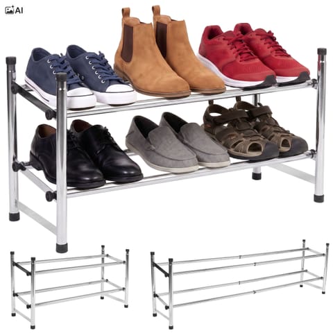 ⁨Regał półka na buty Lena metalowa 1 moduł chrom⁩ w sklepie Wasserman.eu