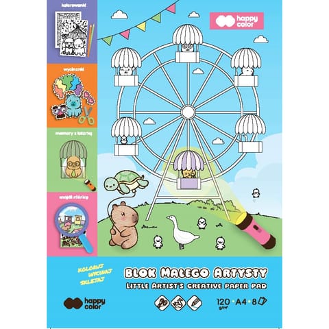 ⁨Blok kolorowanka Małego Artysty A4 Kapi Fun 120g/m2 8ark. HA 3812 2030-MAKF HAPPY COLOR⁩ w sklepie Wasserman.eu