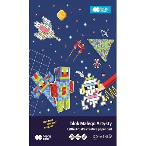 ⁨Blok kolorowanka Małego Artysty A4 Pixi Planet 120g/m2 8ark. HA 3812 2030-MAPP HAPPY COLOR⁩ w sklepie Wasserman.eu