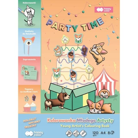 ⁨Blok kolorowanka Małego Artysty A4 Corgi Team 120g/m2 8ark. HA 4721 2030-CT01 HAPPY COLOR⁩ w sklepie Wasserman.eu