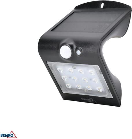 ⁨Naświetlacz SOLARNY LED TRINGO BEMKO 1.5W 220LM 4000K IP65 czarny cz. pir C83-SOT-001BL-PIR⁩ w sklepie Wasserman.eu