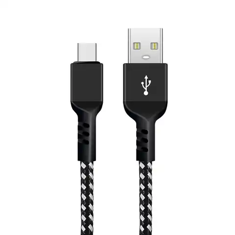 ⁨Maclean USB C Cable, supporting Fast Charge, data transfer, 2.4A, 5V/2.4A, black, L 2m, MCE482⁩ at Wasserman.eu
