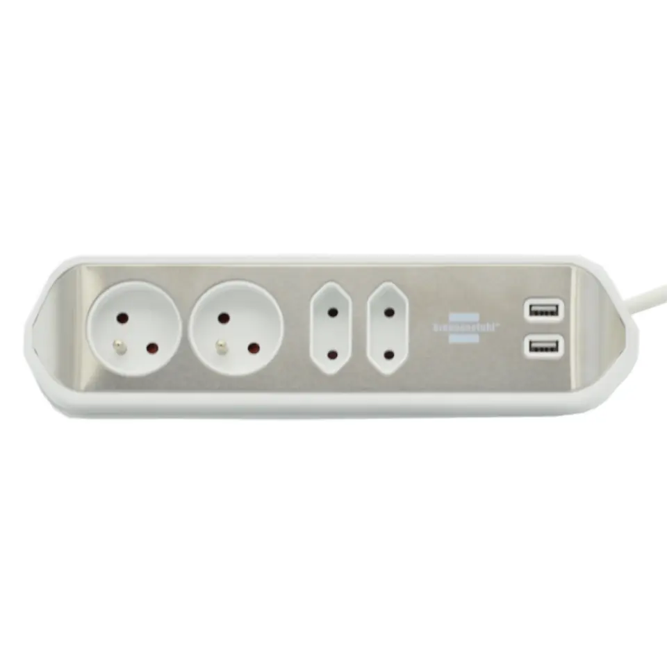 ⁨Corner power strip 4 sockets 2USB 2m Brennenstuhl 1153594420⁩ at Wasserman.eu