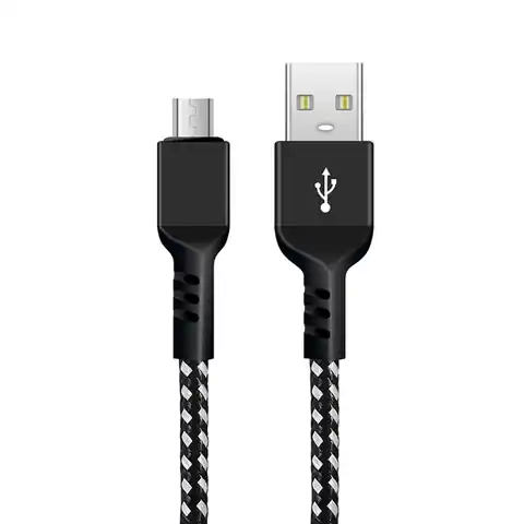 ⁨Kabel micro USB Maclean, Wspierający Fast Charge 2.4A, Przesył danych, 5V/2.4A, Czarny, Dł. 2m, MCE483⁩ w sklepie Wasserman.eu