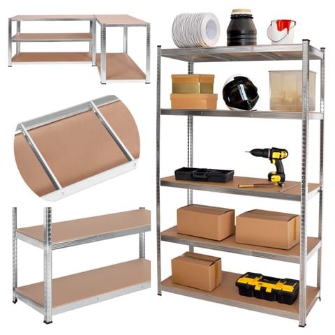 ⁨Regał stalowy magazynowy 200kg 5 poziomów 205x120x45 cm ocynkowany⁩ w sklepie Wasserman.eu