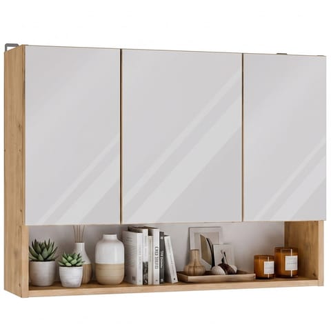 ⁨Szafka Łazienkowa Wisząca POLA 3DL/P DĄB ARTISAN 80 Cm 3 Lustra z Półką⁩ w sklepie Wasserman.eu