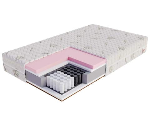 ⁨Materac multipocketowy IVREA Sprężyny multipocket , 510 sprężyn/m², pianka memory, pianka, kokos, pokrowiec do prania - 100 x 200 - H4 twardy / H3 średnio twardy - 22 cm⁩ w sklepie Wasserman.eu
