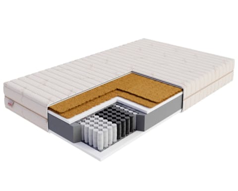 ⁨Materac multipocketowy GRADO Sprężyny multipocket , 510 sprężyn/m², pianka, kokos, pokrowiec do prania - 100 x 200 - H4 twardy / H5 bardzo twardy - 25 cm⁩ w sklepie Wasserman.eu