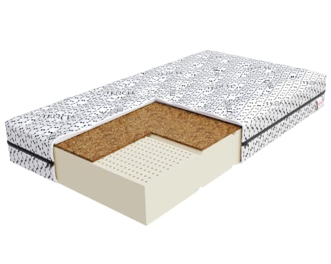 ⁨Materac lateksowy TORO MAX Lateks perforowany, kokos, pokrowiec do prania - 90 x 200 - H2 średnio miękki / H3 średnio twardy - 20 cm⁩ w sklepie Wasserman.eu