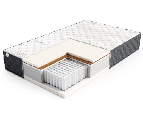 ⁨Materac multipocketowy BRAVO Sprężyny multipocket, 510 sprężyn/m², lateks, pianka, kokos, pokrowiec do prania - 160 x 200 - H3 średnio twardy / H5 bardzo twardy - 24 cm⁩ w sklepie Wasserman.eu