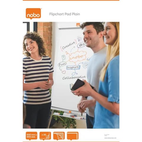 ⁨Blok do flipcharta w rolce 65x95,5cm 20 kartek gładki 1901631 NOBO⁩ w sklepie Wasserman.eu