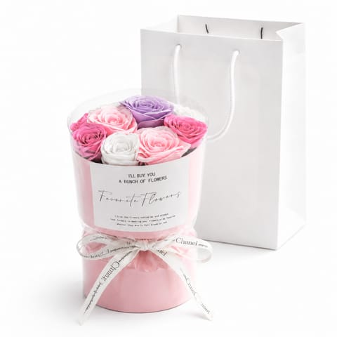 ⁨Flower box, bukiet zapachowych kwiatów mydlanych w pudełku fiolet 10szt. BUK27F⁩ w sklepie Wasserman.eu