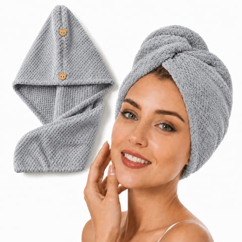 ⁨Ręcznik, kapturek, turban do włosów, bardzo chłonny, grafit 65x25 cm REC60GRAF⁩ w sklepie Wasserman.eu