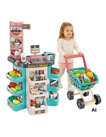 ⁨WOOPIE Sklep Supermarket i Wózek Koszyk Sklepowy Kasa Waga Skaner 47 akc⁩ w sklepie Wasserman.eu