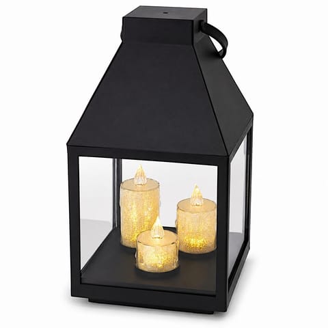 ⁨LATARNIA LAMPION LED 25CM 3 ŚWIECE SASKA GIFT & DECOR⁩ w sklepie Wasserman.eu